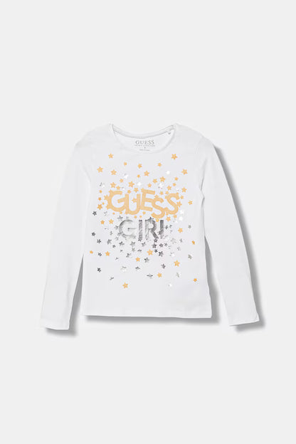 GUESS JEANS GIRLS LS T SHIRT WITH STARS