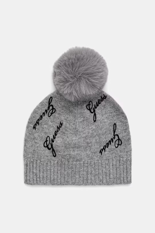 GUESS KIDS KNIITED HAT WITH POM POM