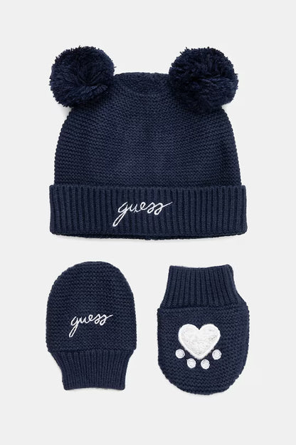 GUESS KIDS SET SWEATER HAT & MITTENS