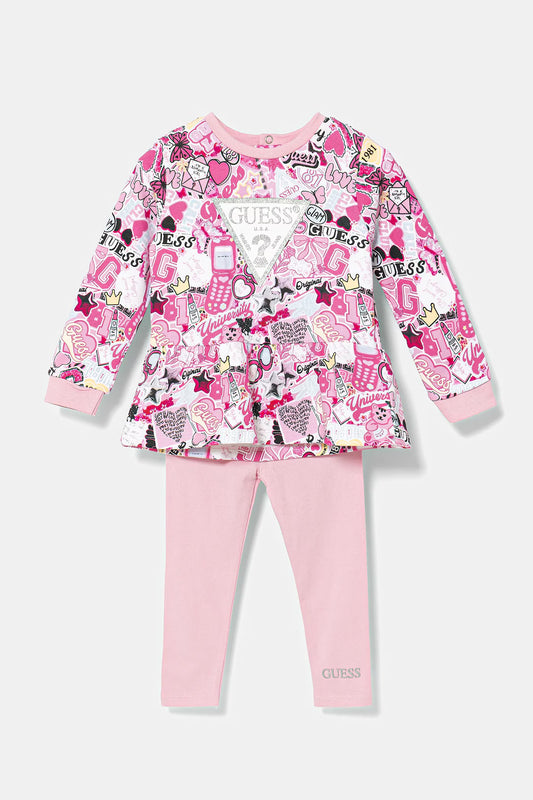GUESS ALLOVER PRINT TOP & LEGGINGS SET