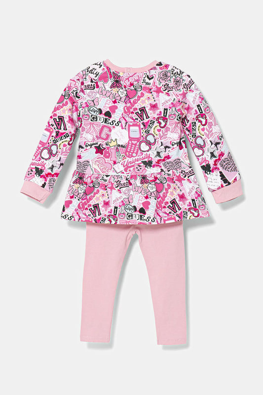 GUESS ALLOVER PRINT TOP & LEGGINGS SET