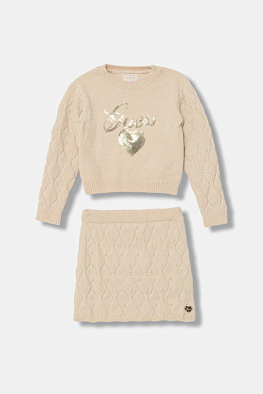 GUESS KIDS SET KNITTED SWEATER & SKIRT