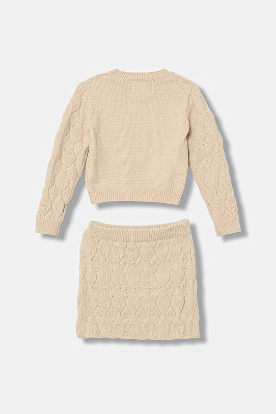 GUESS KIDS SET KNITTED SWEATER & SKIRT