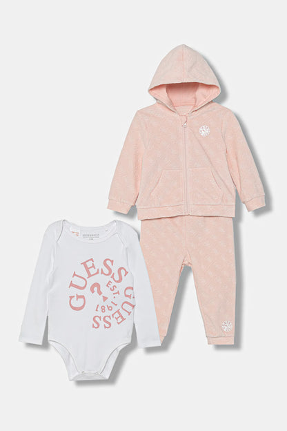 GUESS KIDS SET HOODED TOP & LS BODY & PANTS