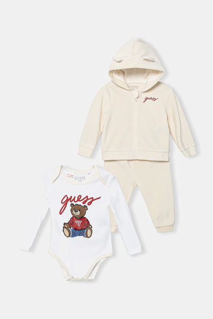 GUESS KIDS SET HOODED TOP & LS BODY & PANTS