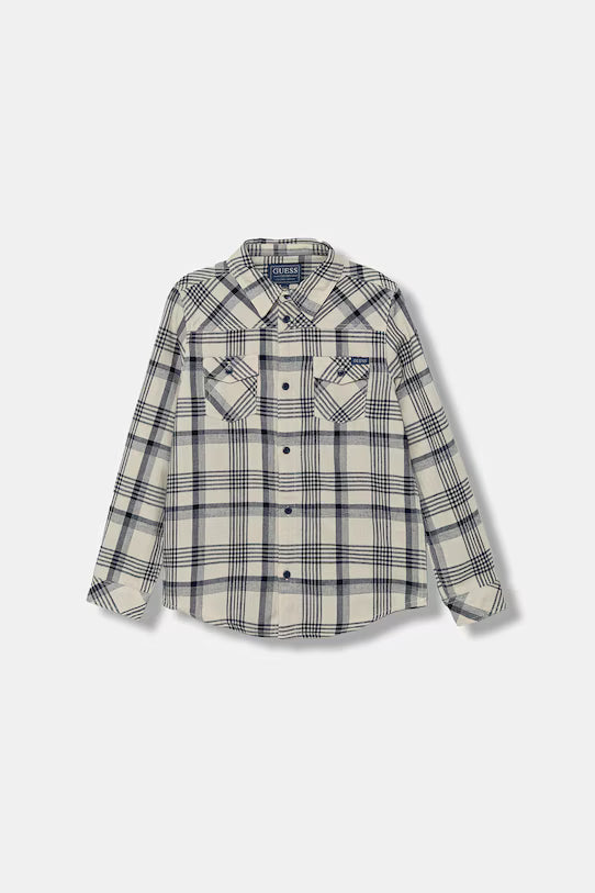 GUESS LS ADJUSTABLE SLEEVES CHECK FLANNEL
