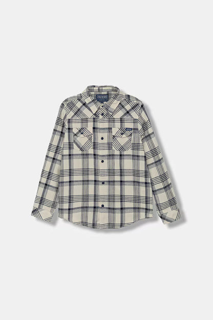 GUESS LS ADJUSTABLE SLEEVES CHECK FLANNEL