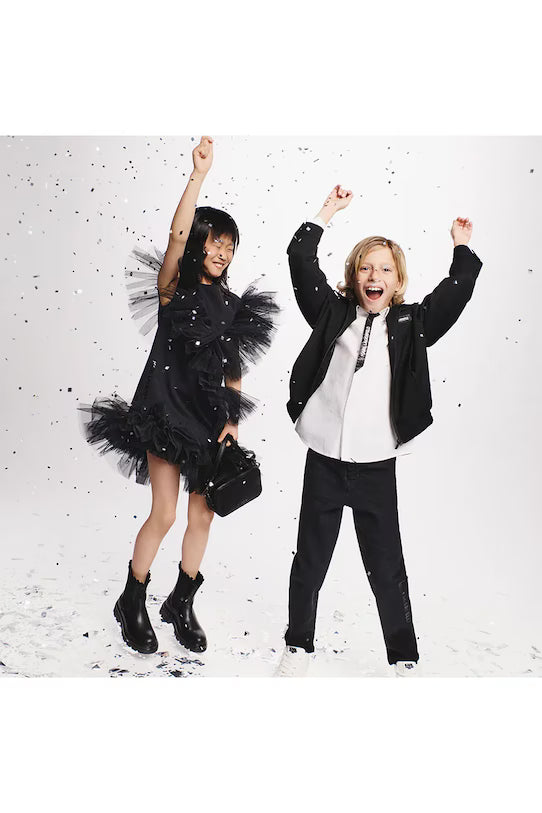 KARL LAGERFELD BOYS COTTON SHIRT WITH APPLIQUE