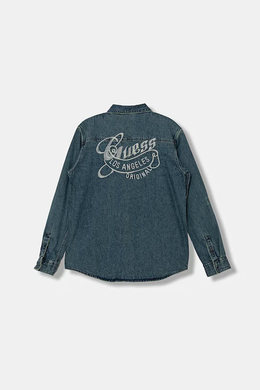 GUESS KIDS BACK PRINT DENIM SHIRT