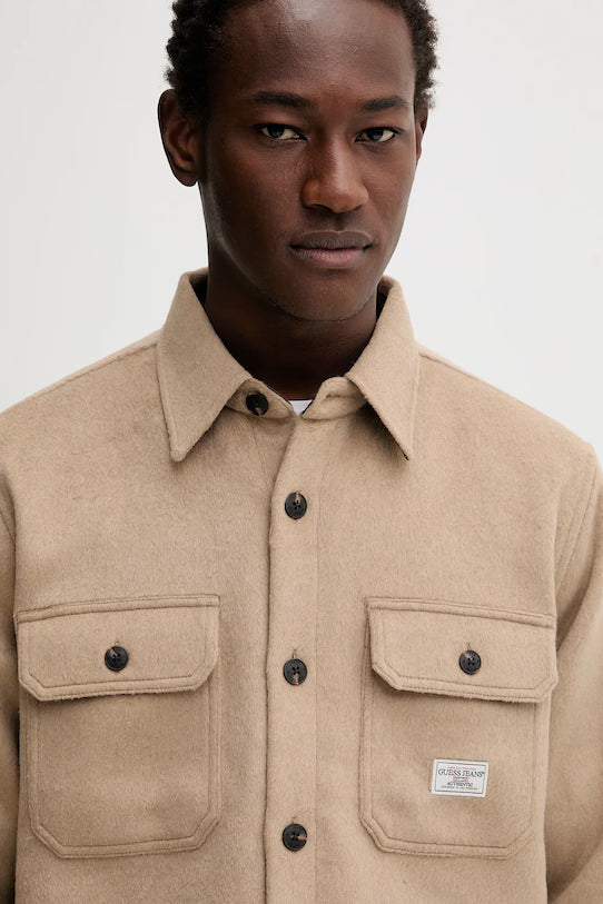 GUESS JEANS WOOL BLEND OVERSHIRT