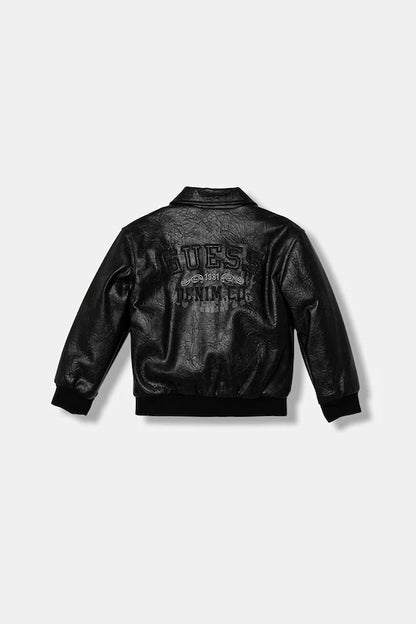 GUESS KIDS PU LEATHER BACK EMBROIDERED  JACKET
