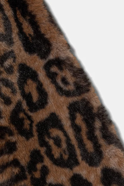 GUESS JEANS HOODED FAUX FUR JACKET