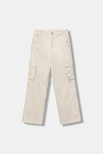 GUESS GIRL PU LEATHER CARGO PANTS