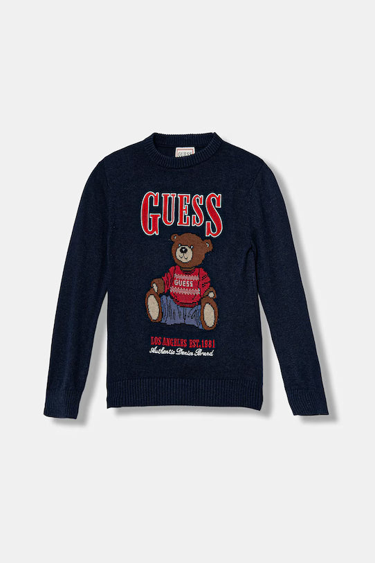 GUESS JEANS KIDS KNITTED EMBROIDERED SWEATER