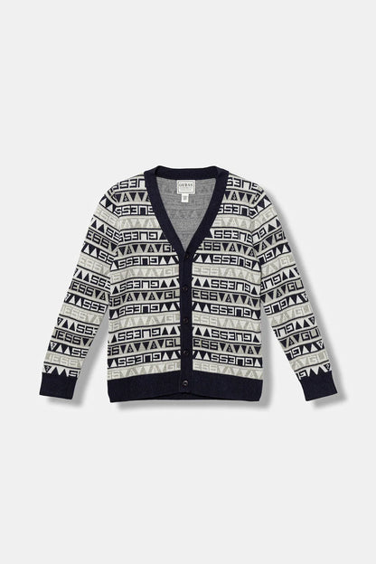 GUESS KIDS MULTILOGO LS KNITTED CARDIGAN