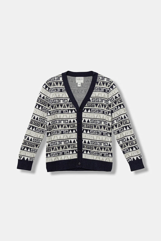 GUESS KIDS MULTILOGO LS KNITTED CARDIGAN