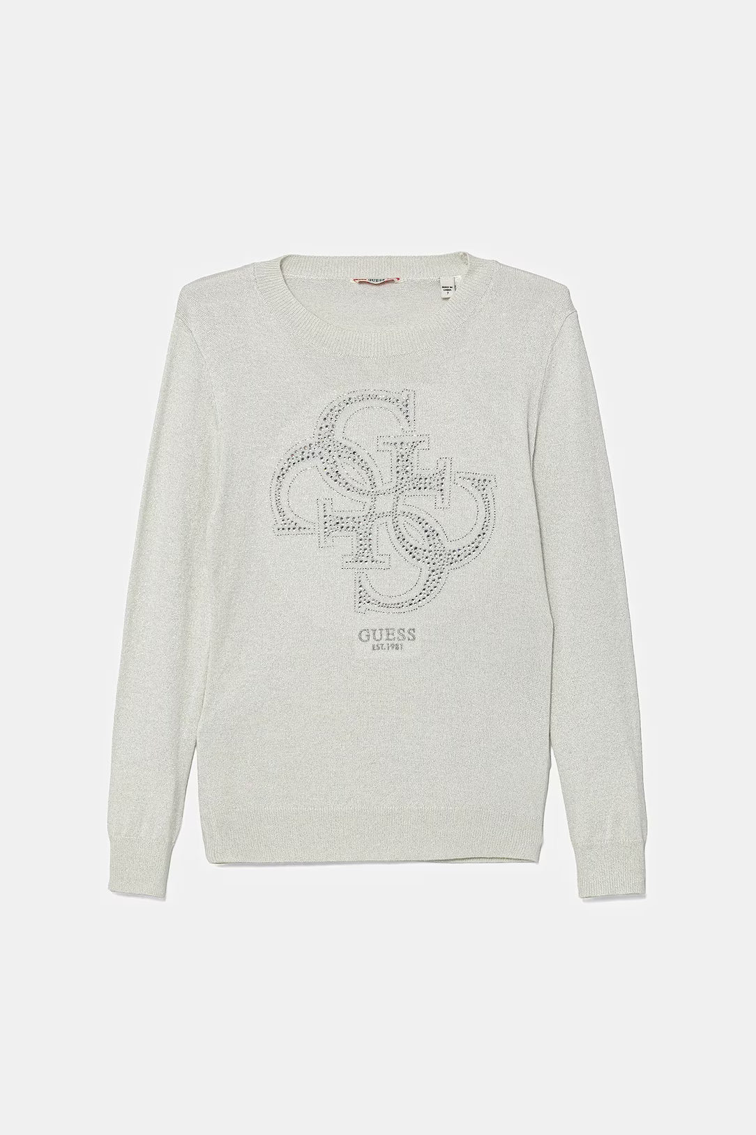 GUESS LS STRASS APPLIQUE KNITTED PULLOVER