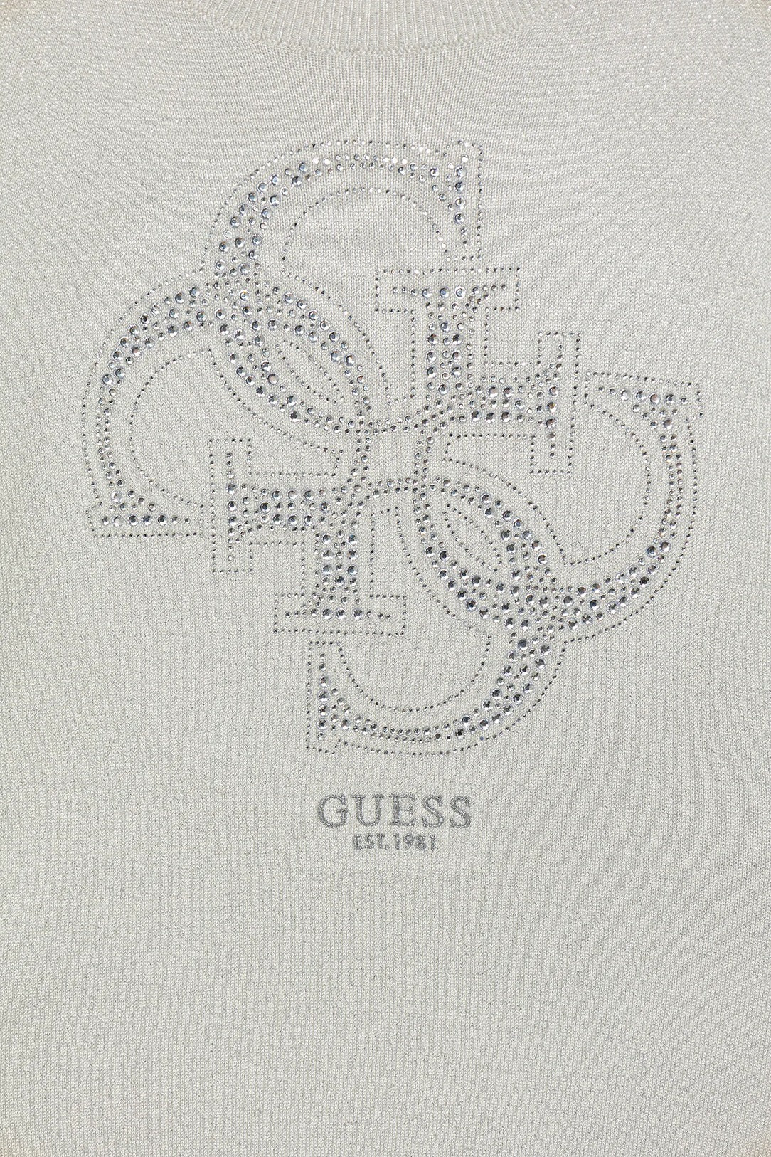 GUESS LS STRASS APPLIQUE KNITTED PULLOVER