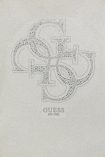 GUESS LS STRASS APPLIQUE KNITTED PULLOVER