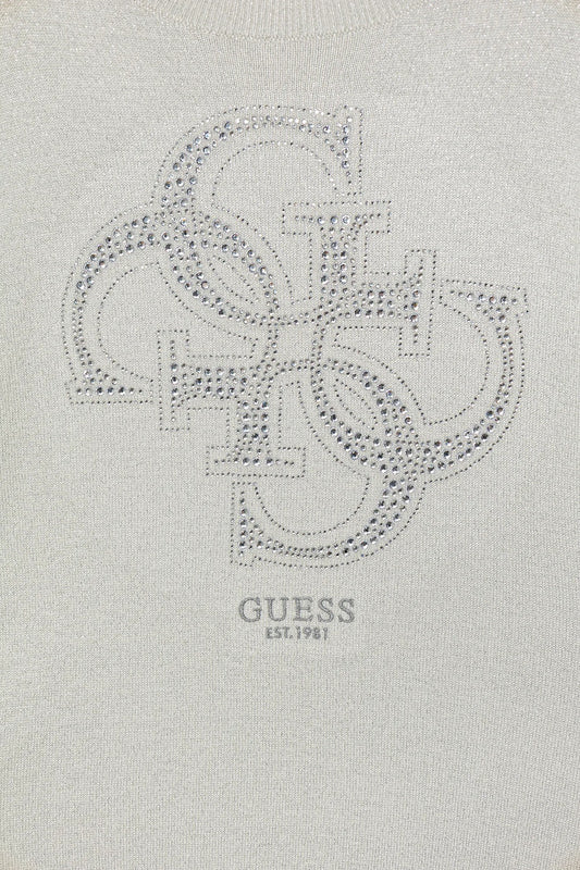 GUESS LS STRASS APPLIQUE KNITTED PULLOVER