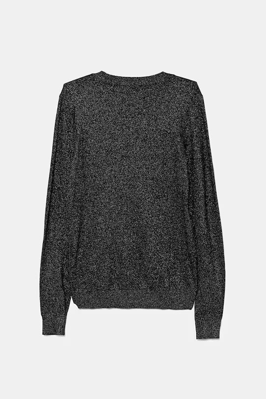 GUESS LS STRASS APPLIQUE KNITTED PULLOVER