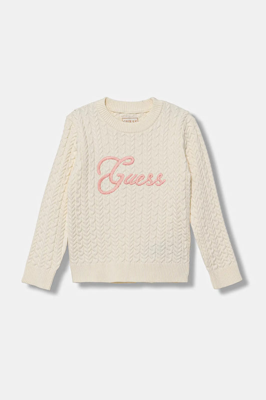 GUESS GIRLS EMBROIDERED KNITTED PULLOVER