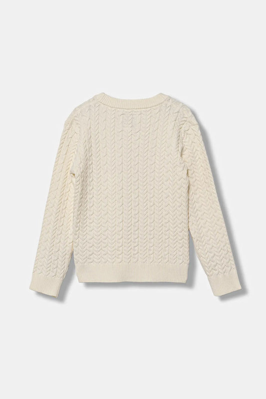 GUESS GIRLS EMBROIDERED KNITTED PULLOVER