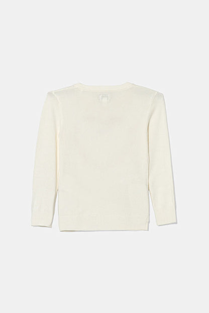 GUESS STRASS HEART EMBROIDERY KNITTED PULLOVER