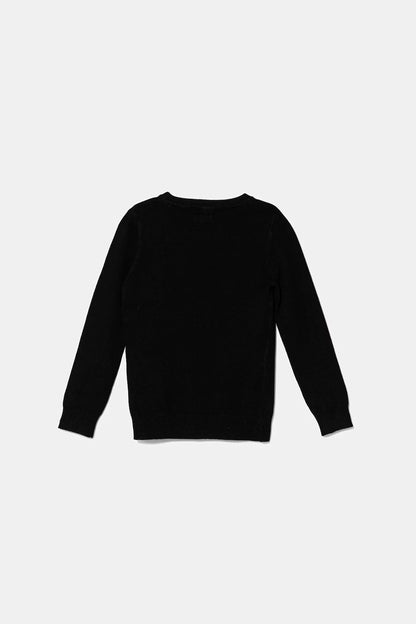 GUESS STRASS HEART EMBROIDERY KNITTED PULLOVER