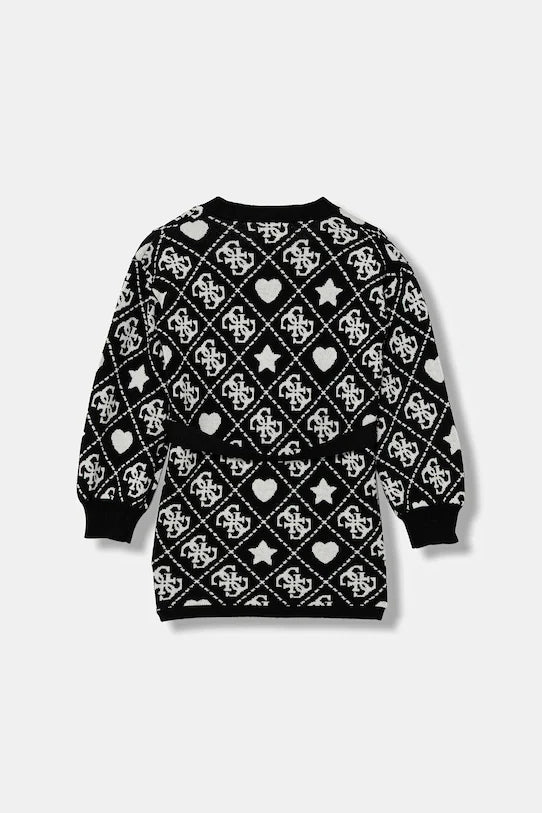 GUESS JEANS GIRLS MULTILOGO KNITTED CARDIGAN