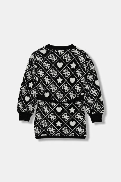 GUESS JEANS GIRLS MULTILOGO KNITTED CARDIGAN