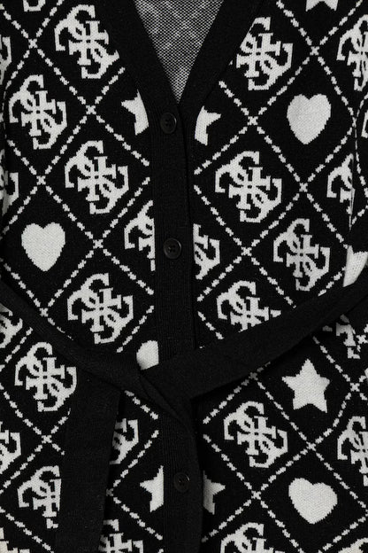 GUESS JEANS GIRLS MULTILOGO KNITTED CARDIGAN