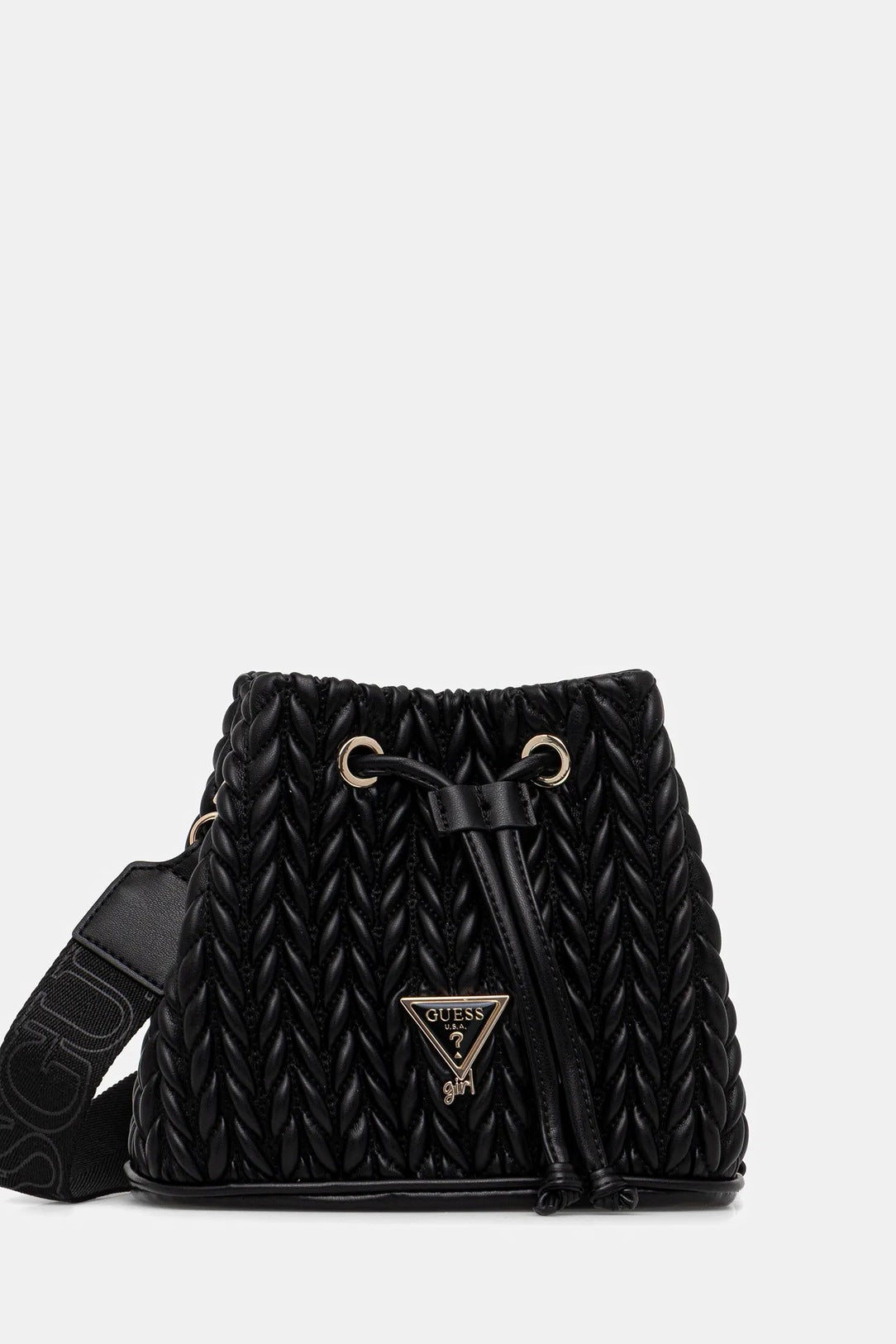 GUESS QUILTED MINI BUCKET BAG