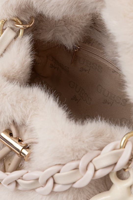 GUESS JEANS KIDS FAUX FUR HANDBAG