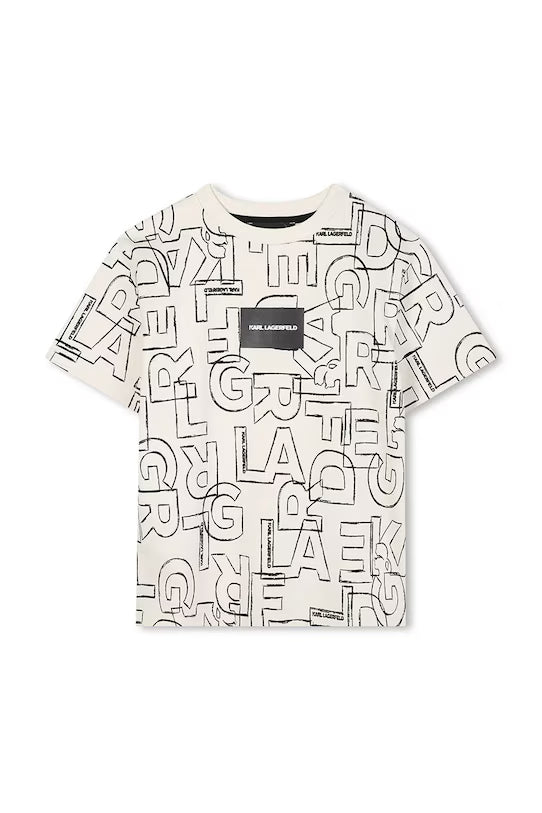 KARL LAGERFELD GRAPHIC PRINT& LOGO TAG T SHIRT