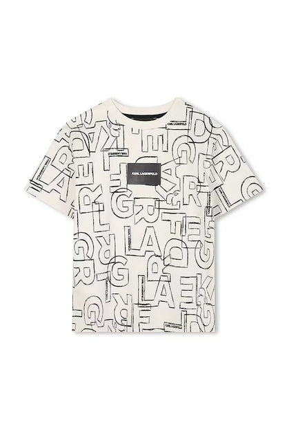 KARL LAGERFELD GRAPHIC PRINT& LOGO TAG T SHIRT