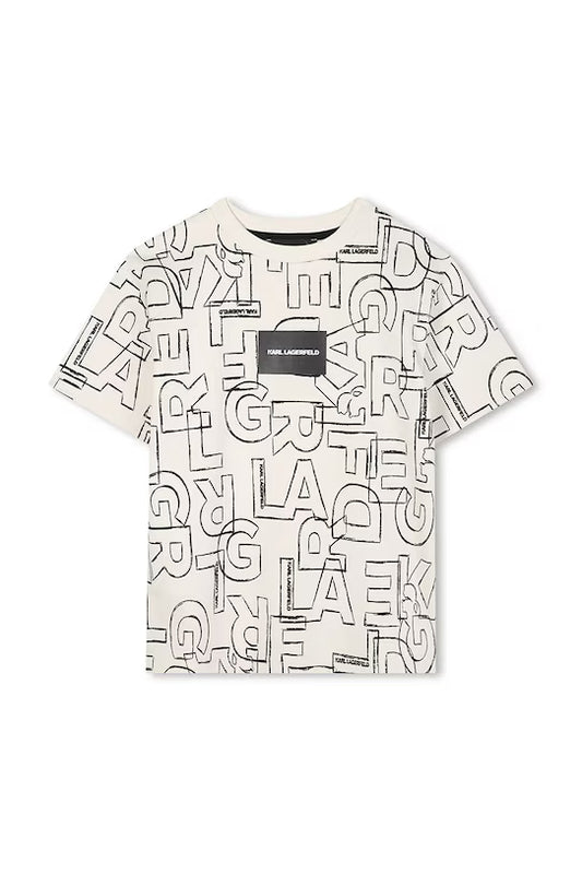 KARL LAGERFELD GRAPHIC PRINT& LOGO TAG T SHIRT
