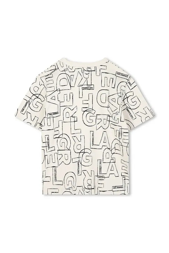 KARL LAGERFELD GRAPHIC PRINT& LOGO TAG T SHIRT