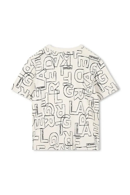 KARL LAGERFELD GRAPHIC PRINT& LOGO TAG T SHIRT
