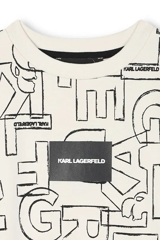 KARL LAGERFELD GRAPHIC PRINT& LOGO TAG T SHIRT