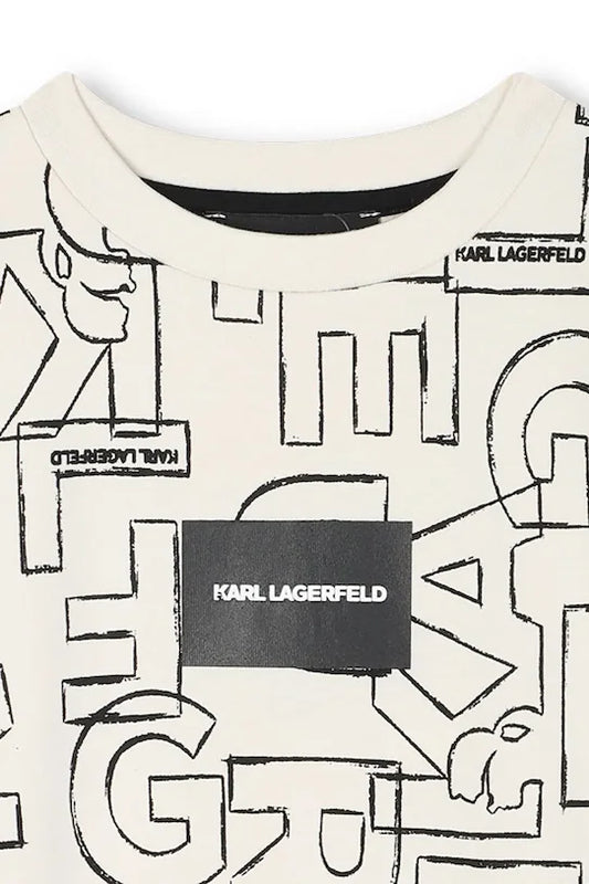 KARL LAGERFELD GRAPHIC PRINT& LOGO TAG T SHIRT