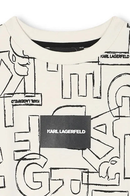 KARL LAGERFELD GRAPHIC PRINT& LOGO TAG T SHIRT