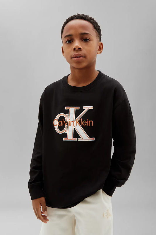 CALVIN KLEIN KIDS MONOLOGO APPLIQUE T SHIRT