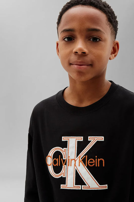 CALVIN KLEIN KIDS MONOLOGO APPLIQUE T SHIRT