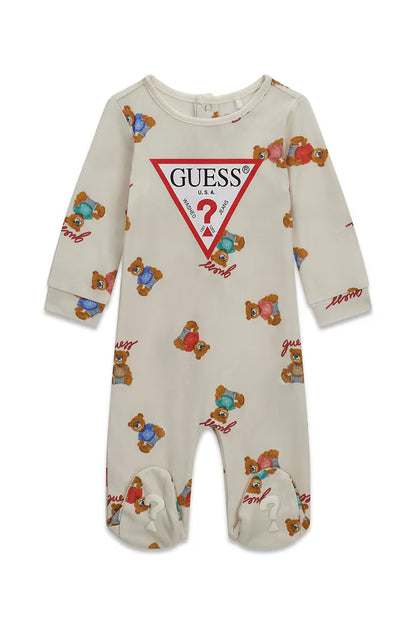 GUESS BABY BEAR COTTON SLEEPSUIT