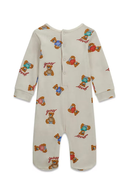 GUESS BABY BEAR COTTON SLEEPSUIT