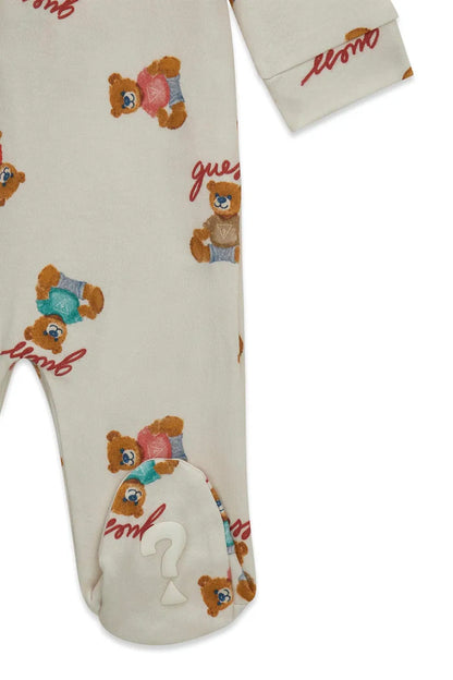 GUESS BABY BEAR COTTON SLEEPSUIT