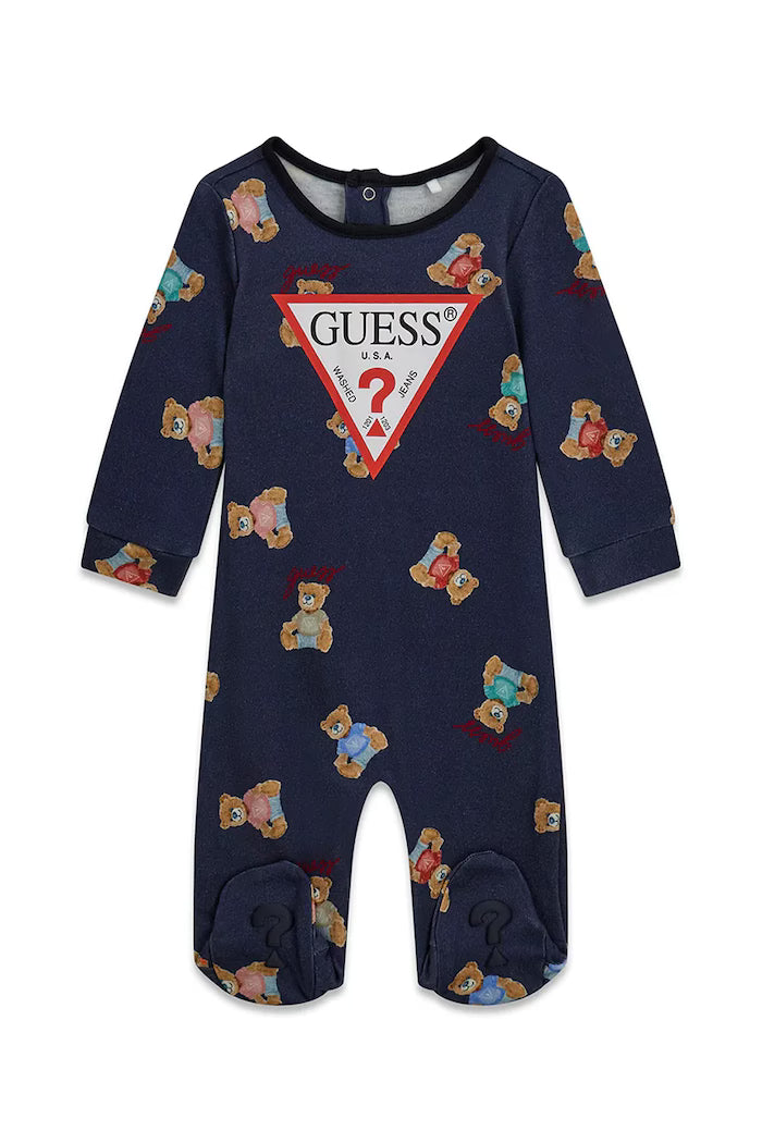 GUESS KIDS BABY BEAR COTTON SLEEPSUIT