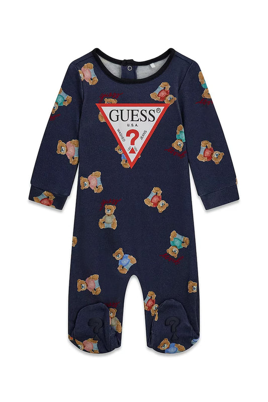 GUESS KIDS BABY BEAR COTTON SLEEPSUIT