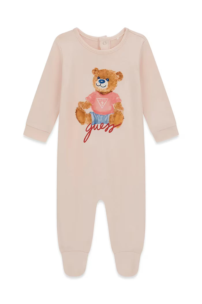 GUESS KIDS INTERLOCK BABY BEAR BODYSUIT